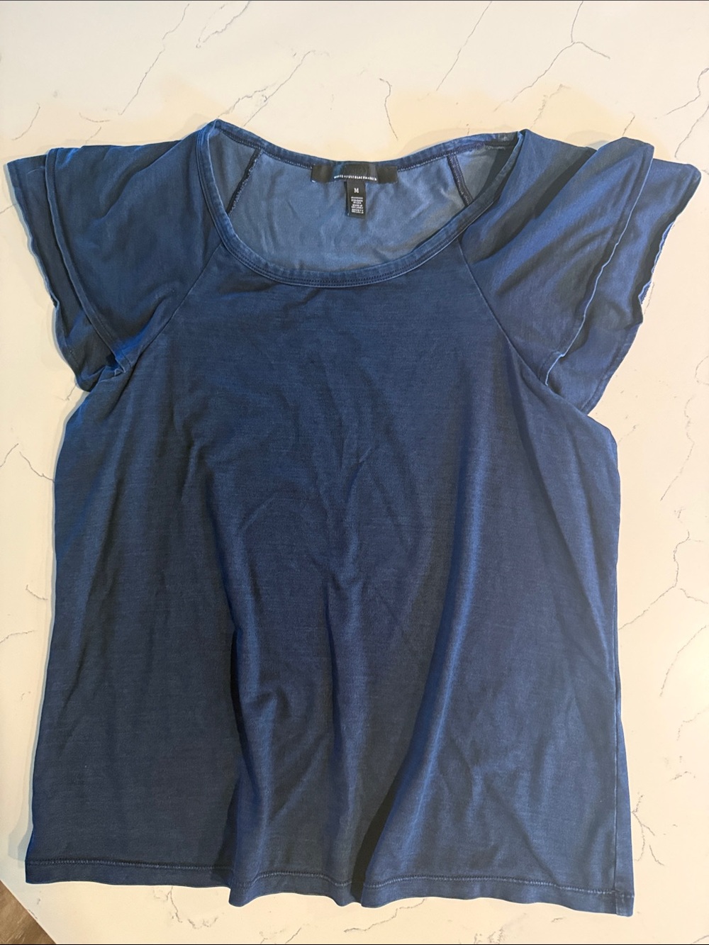 White House Black Market Navy Short Sleeve Scoop Tee